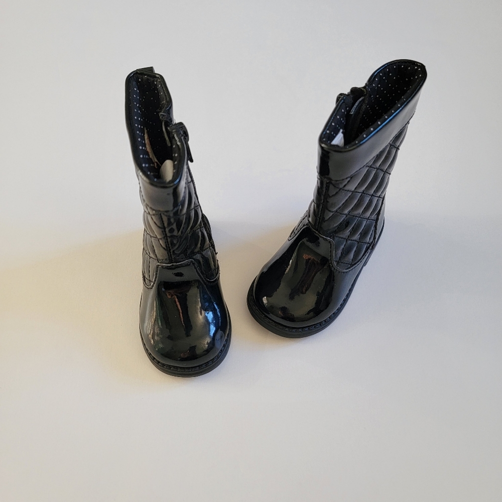 NWOT Joe Fresh Black Patent Boots Sz 4